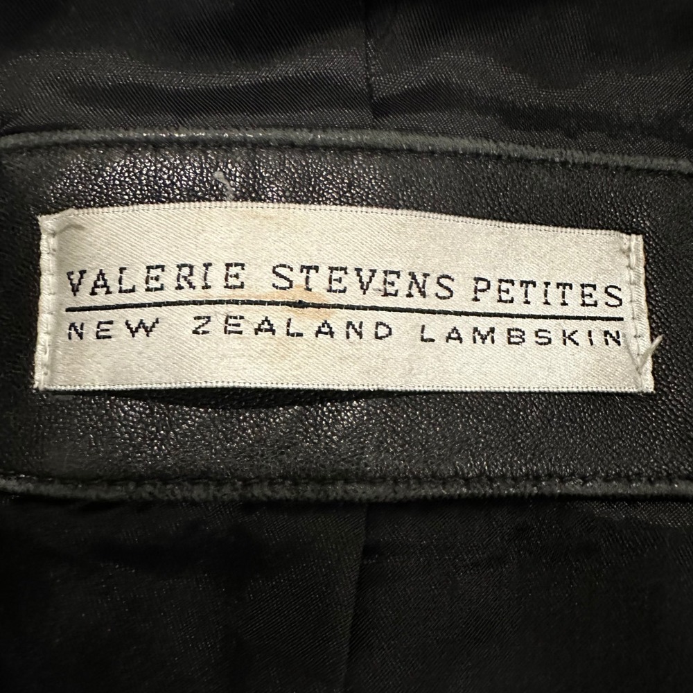 Vintage Valerie Stevens Petites 14P Leather Moto Jacket New Zealand Lambskin - Picture 5 of 9
